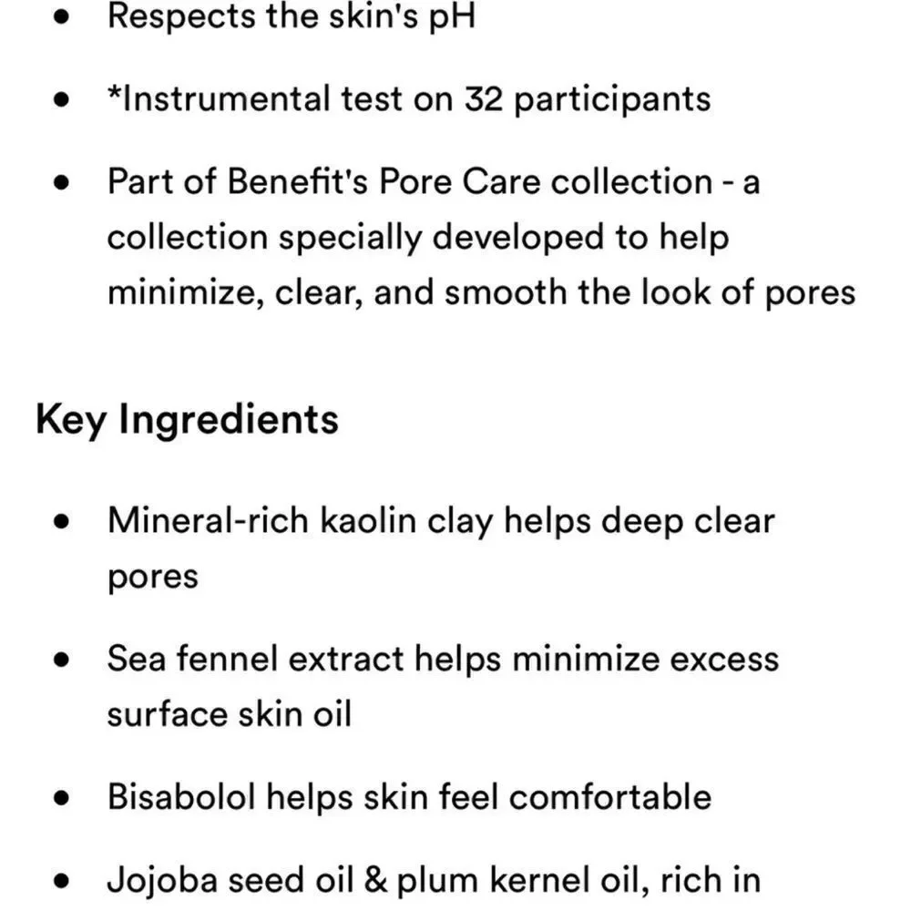 $7🌟 Benefit The POREfessional Deep Retreat Pore-Clearing Clay Mask